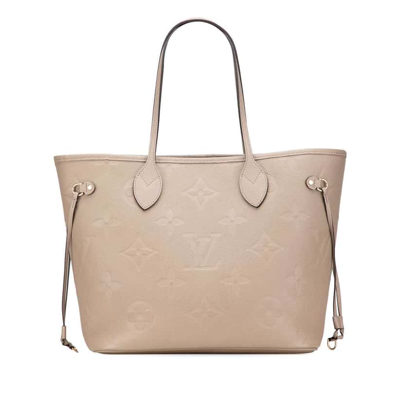 Louis Vuitton Monogram Giant Empreinte Neverfull MM Brown Leather Good condition - Front View