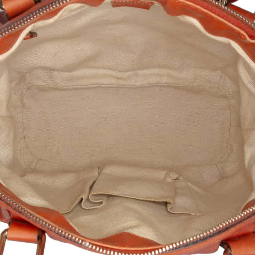 Gucci Guccissima Sukey Satchel Orange Leather Good condition - Model View