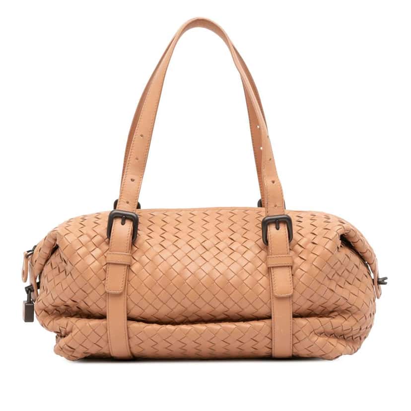 Bottega Veneta Nappa Intrecciato Montaigne Shoulder Bag Brown Leather Good condition - Front View