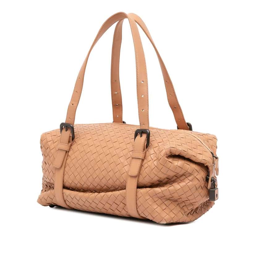 Bottega Veneta Nappa Intrecciato Montaigne Shoulder Bag Brown Leather Good condition - Back View