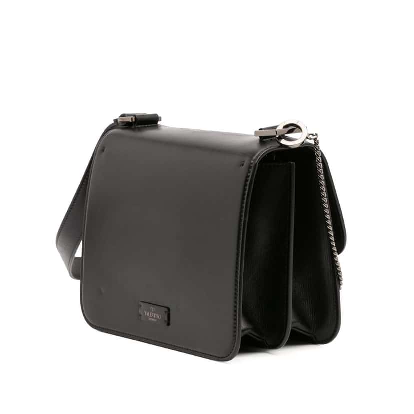 Valentino Undercover Smooth Calfskin Rose Print VSling Crossbody Black Leather Good condition - Back View