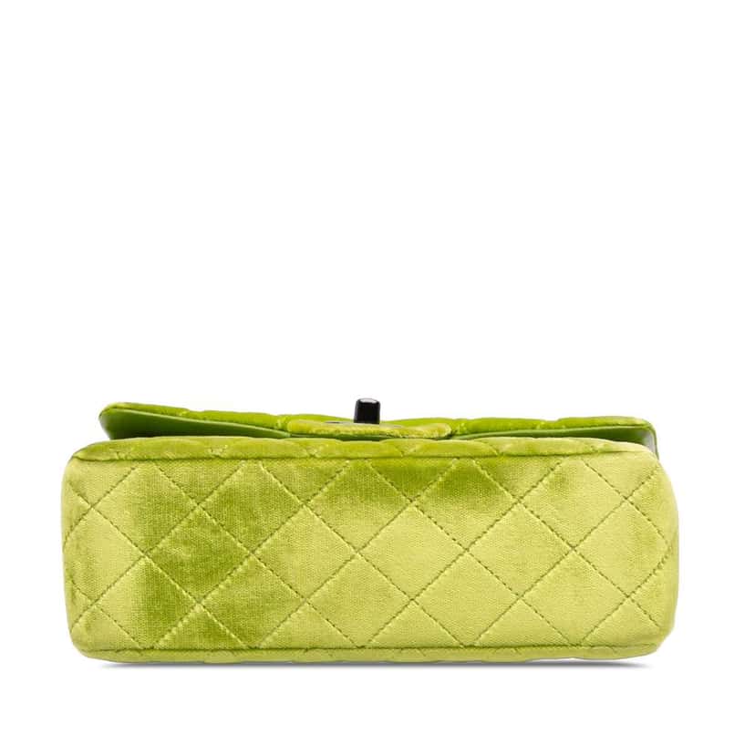 Chanel Mini Rectangular Classic Velvet Single Flap Green Velvet Good condition - Inside View