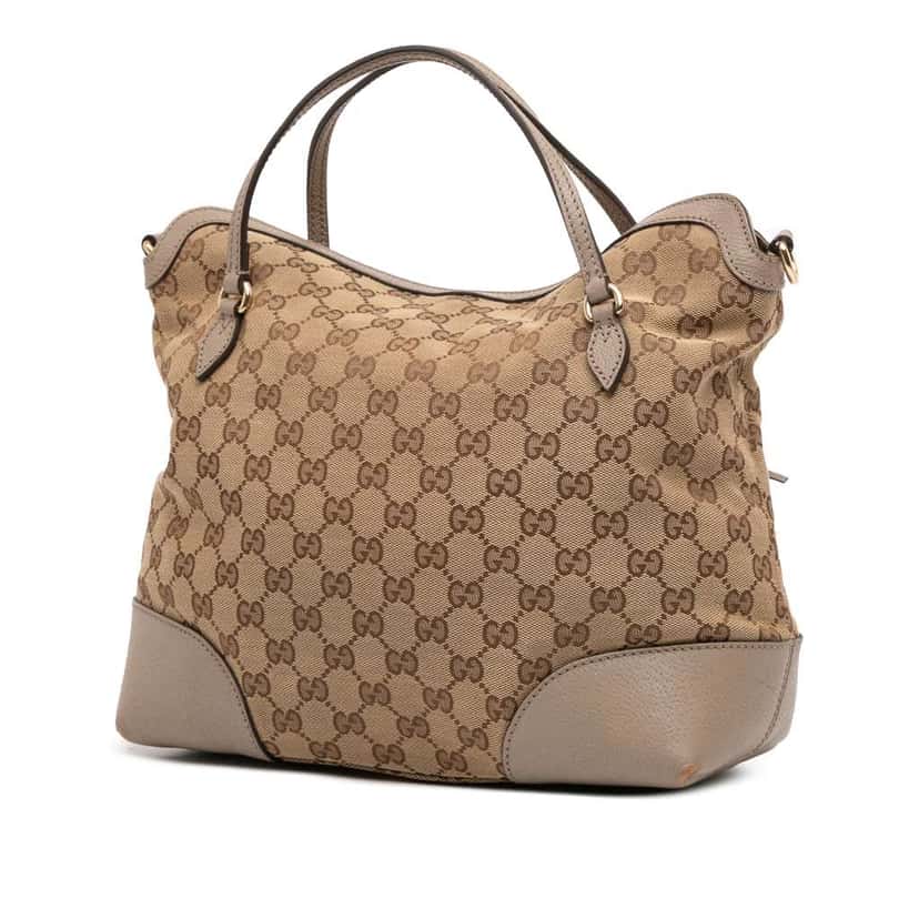 Gucci Medium GG Canvas Bree Satchel Brown Canvas Good condition - Back View