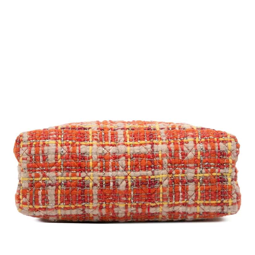 Chanel Multicolor Tweed and Leather Quadrato Box Shoulder Bag Orange Tweed Fair condition - Inside View