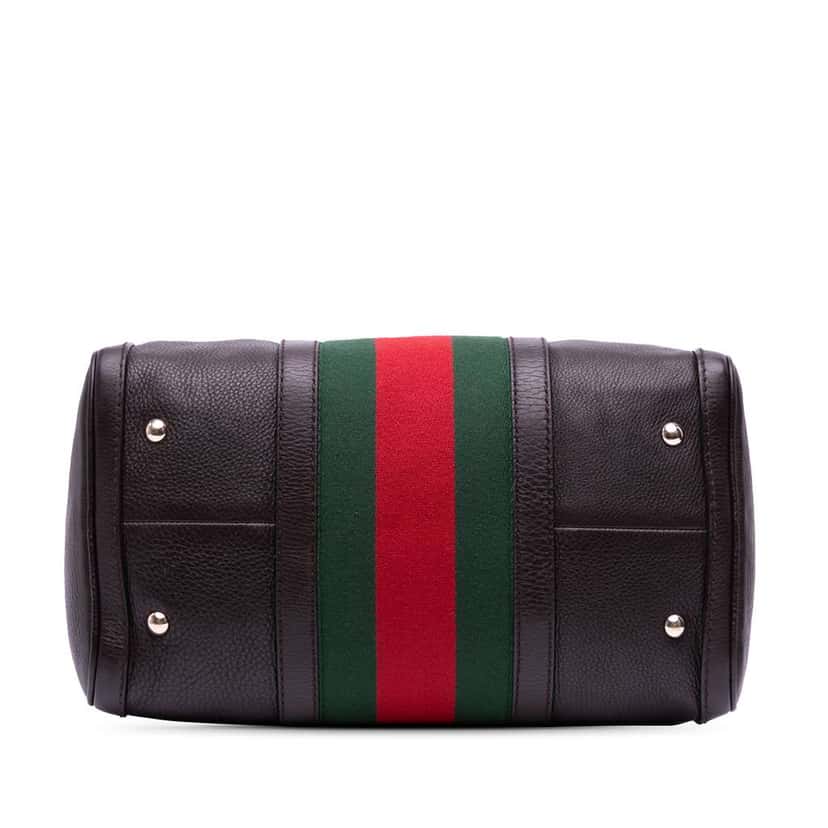 Gucci Calfskin Web Joy Boston Bag Brown Leather Good condition - Inside View