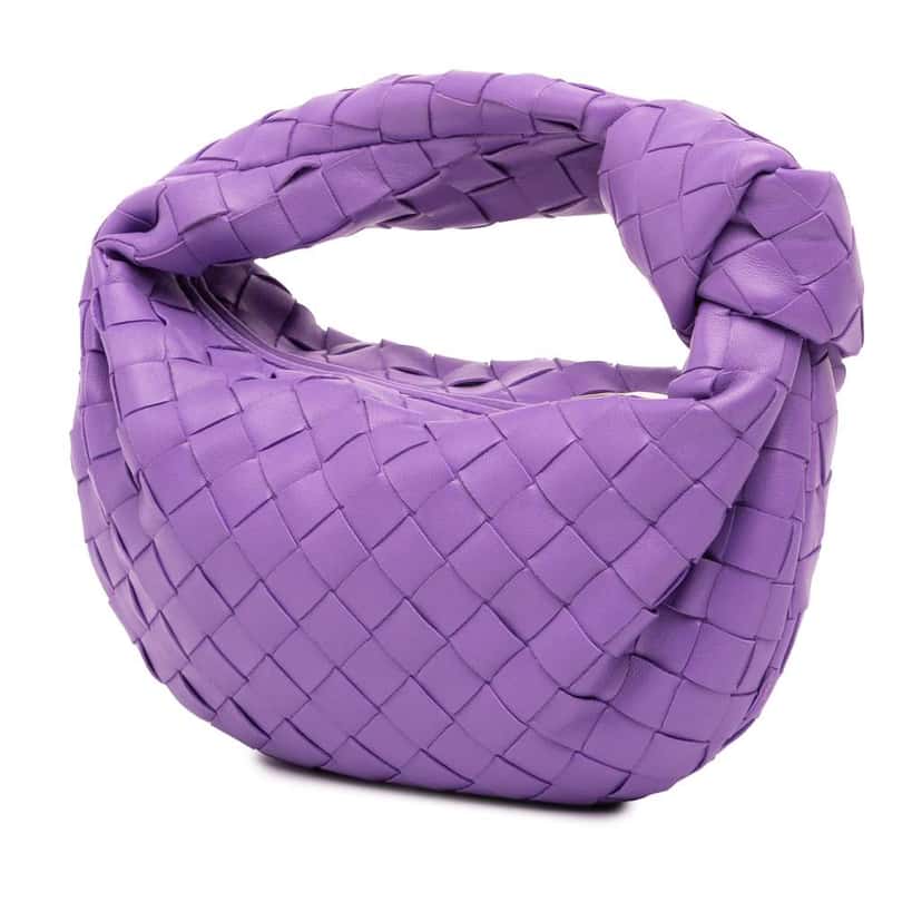 Bottega Veneta Mini Nappa Intrecciato Jodie Purple Leather Good condition - Back View