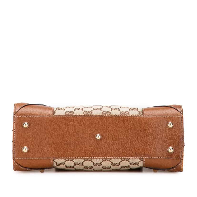 Gucci GG Canvas Nailhead Handbag Brown Canvas Good condition - Inside View
