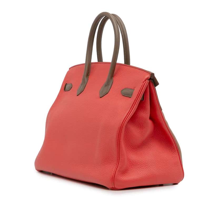 Hermès Tricolor Clemence and Swift Birkin Cascade Retourne 35 Pink Leather Fair condition - Back View