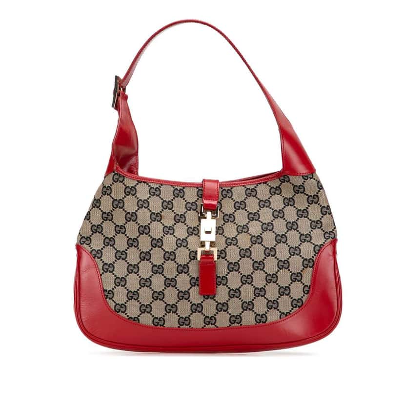 Gucci GG Canvas Jackie Shoulder Bag Grey Canvas Fair condition - Front View