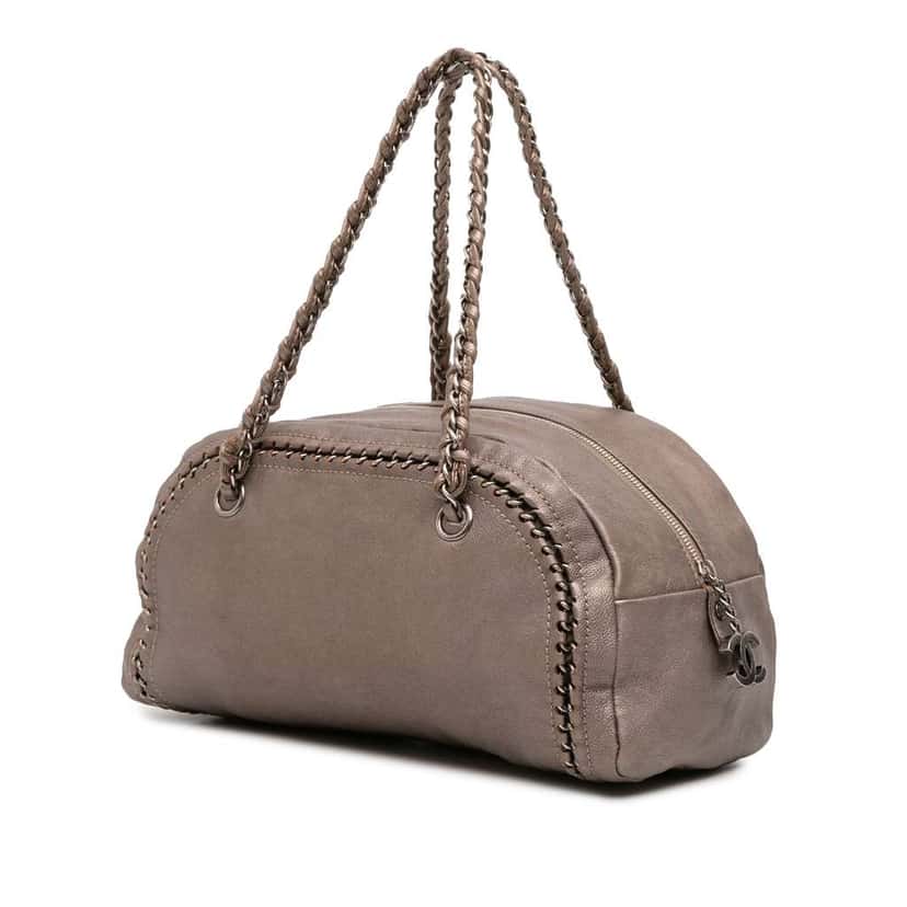 Chanel Medium Calfskin Luxe Ligne Bowler Bag Brown Leather Good condition - Back View
