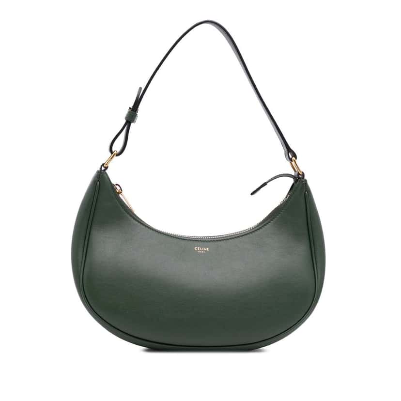 Celine Leather Ava Shoulder Bag Green Leather Good condition - Front View