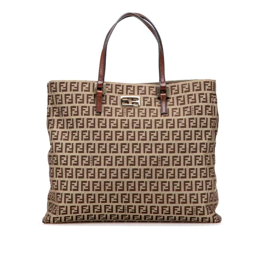 Fendi Zucchino Canvas Tote Brown Canvas Good condition - Front View