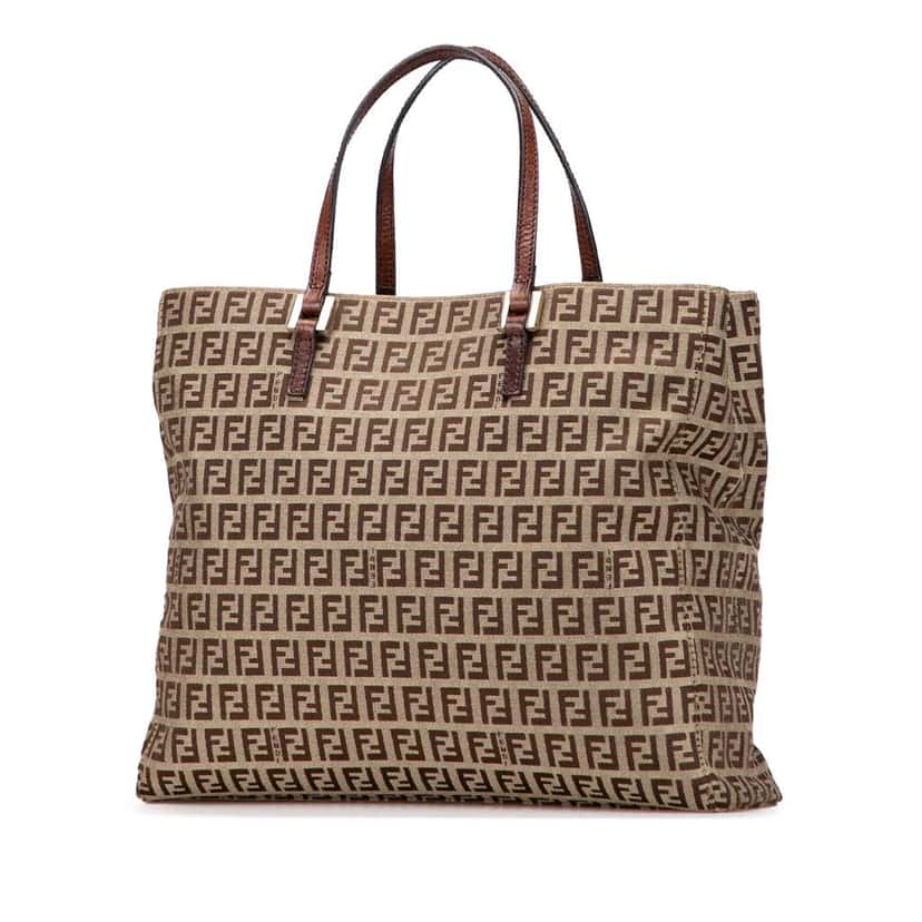 Fendi Zucchino Canvas Tote Brown Canvas Good condition - Back View