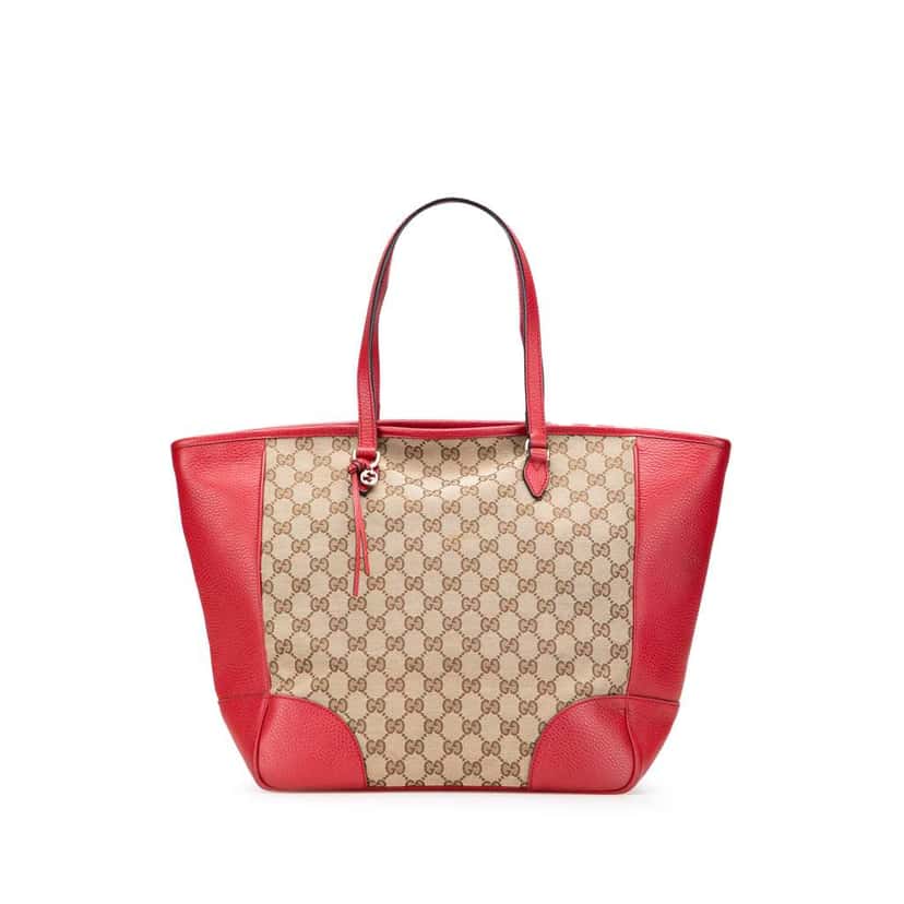 Gucci GG Canvas Bree Zippered Tote Brown Canvas Good condition - Front View