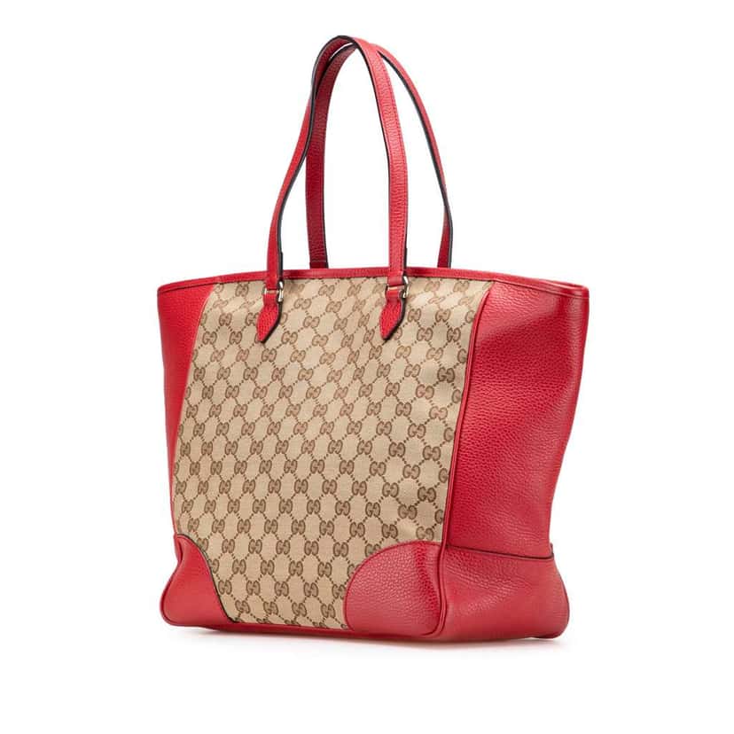 Gucci GG Canvas Bree Zippered Tote Brown Canvas Good condition - Back View
