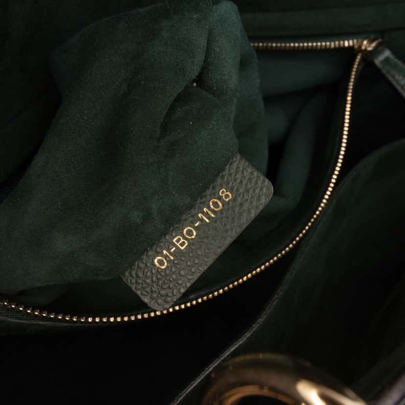 Dior Large Grained Calfskin Lady D Sire Green Leather Good condition - Box View
