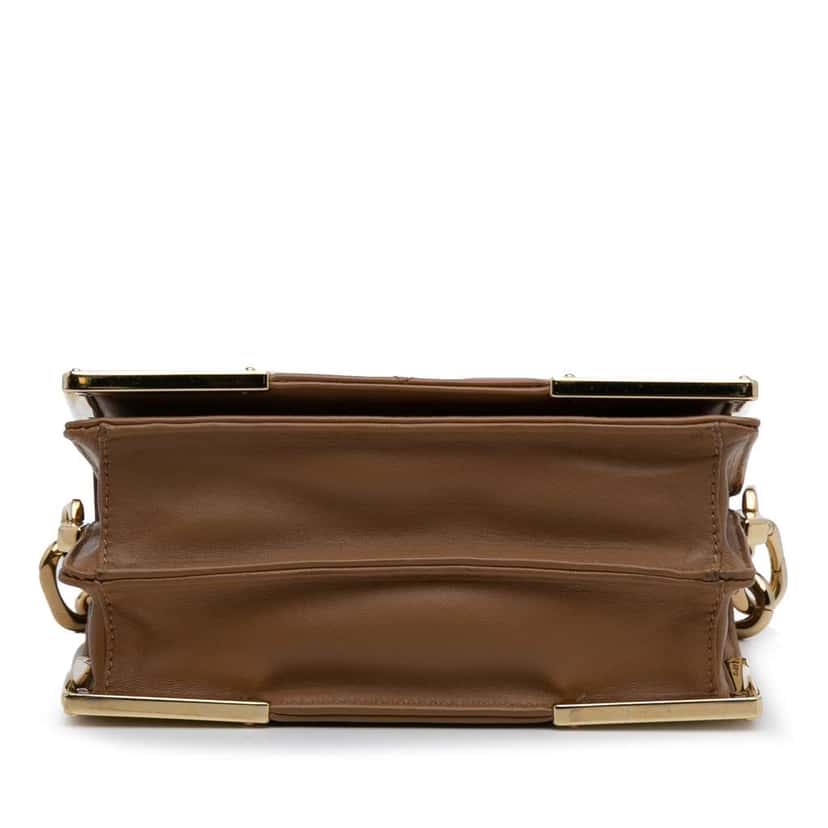 Prada Nappa Stitched Satchel Brown Leather Good condition - Inside View