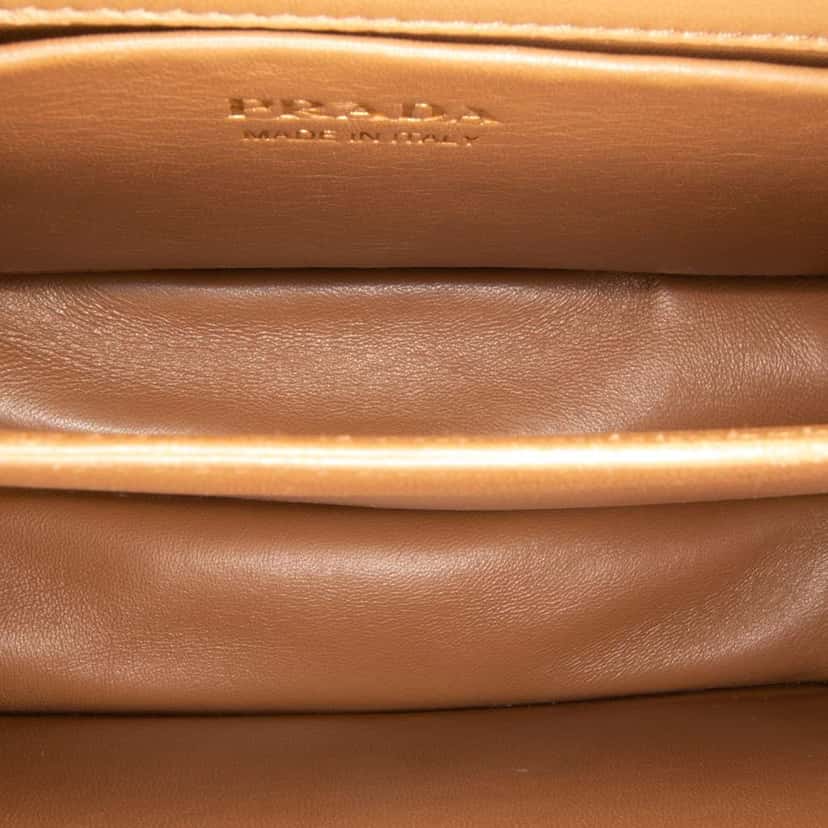 Prada Nappa Stitched Satchel Brown Leather Good condition - Model View