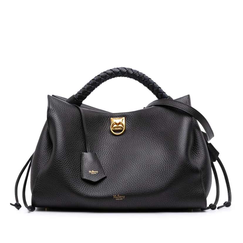 Mulberry Heavy Grain Calfskin Iris Satchel Black Leather Good condition - Front View