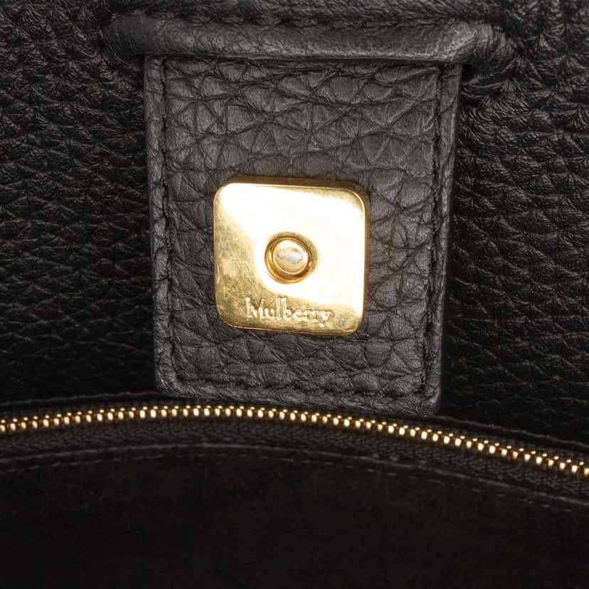 Mulberry Heavy Grain Calfskin Iris Satchel Black Leather Good condition - Box View