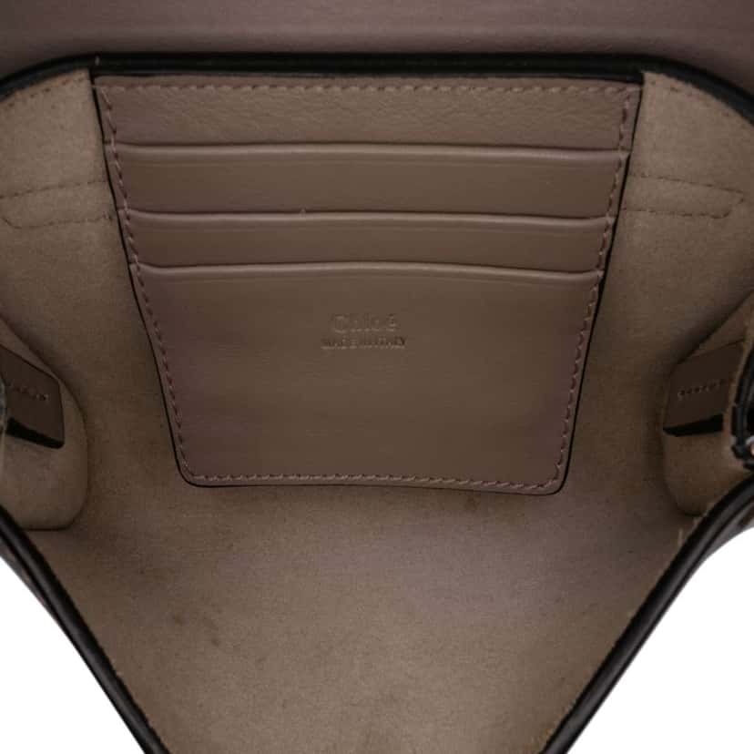 Chloé Mini Calfskin and Suede Faye Chain Crossbody Brown Leather Good condition - Model View