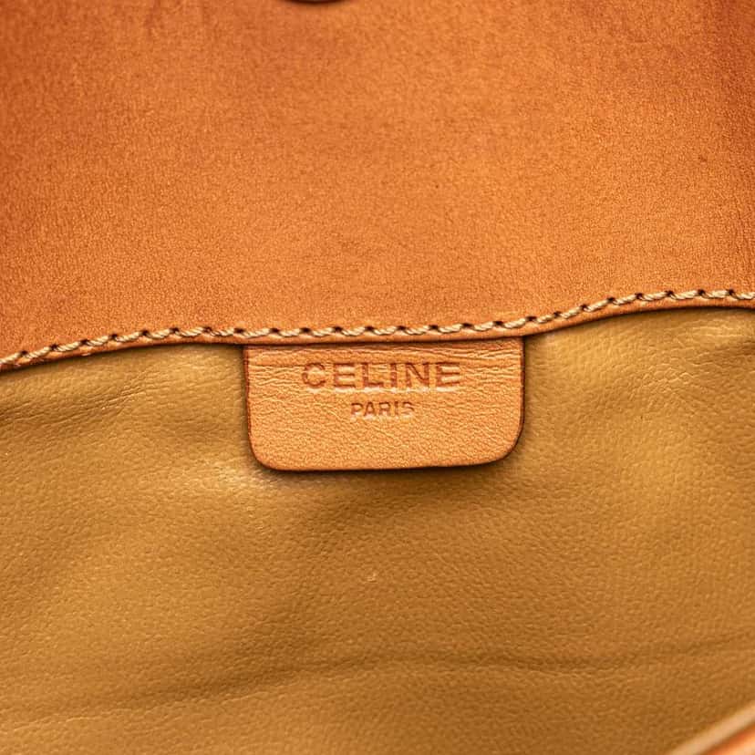 Celine Macadam Coated Canvas Clutch Brown Canvas Good condition - Box View