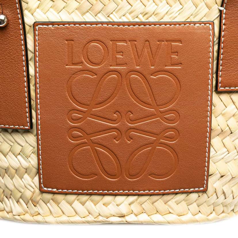 Loewe Small Raffia Basket Tote Brown Good condition - Box View