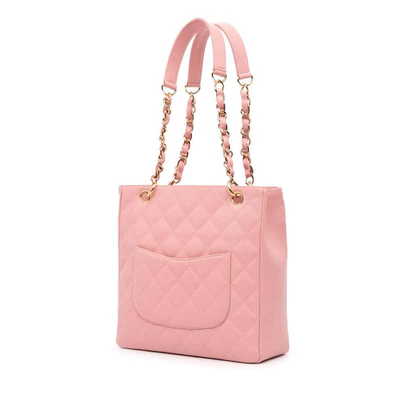 Chanel Caviar Petite Shopping Tote Pink Leather Good condition - Back View