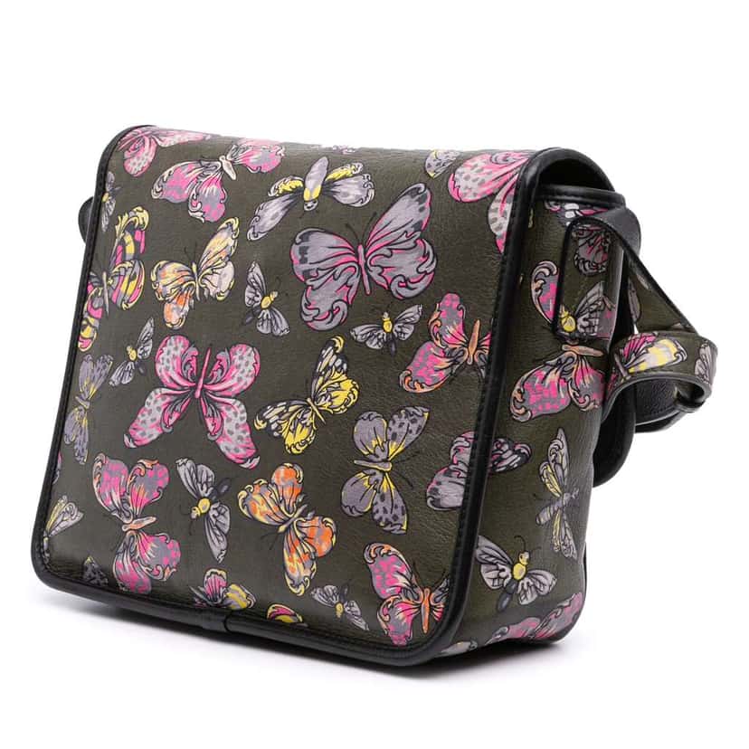 Loewe Tales of Spain Butterfly Printed Leather Anagram Crossbody Green Leather Very good condition - Back View