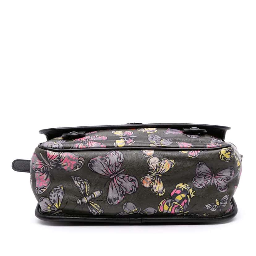 Loewe Tales of Spain Butterfly Printed Leather Anagram Crossbody Green Leather Very good condition - Inside View
