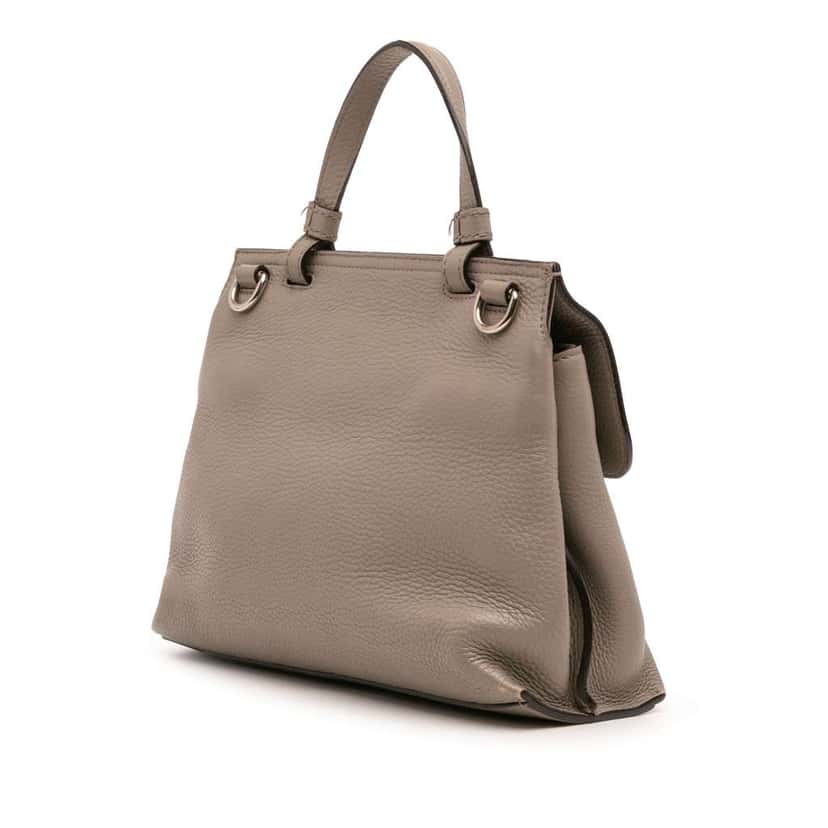 Gucci Small Leather Bamboo Daily Satchel Brown Leather Good condition - Back View