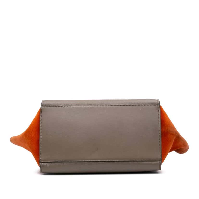 Celine Small Tricolor Leather Trapeze Satchel Brown Leather Good condition - Inside View