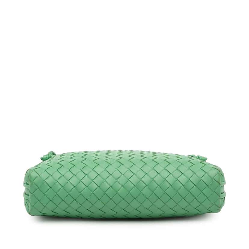 Bottega Veneta Nappa Intrecciato Nodini Crossbody Green Leather Good condition - Inside View