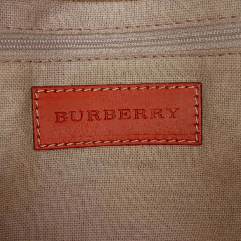 Burberry Small Haymarket Check Coated Canvas Honeywood Tote Brown Canvas Good condition - Box View