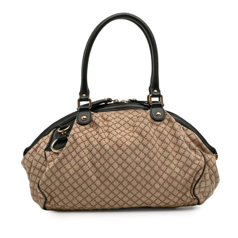 Gucci Diamante Canvas Sukey Satchel Brown Canvas Good condition - Front View