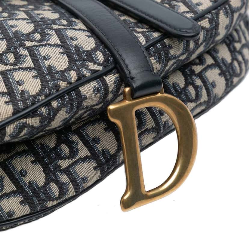 Dior Oblique Canvas Saddle Bag Blue Canvas Good condition - Box View