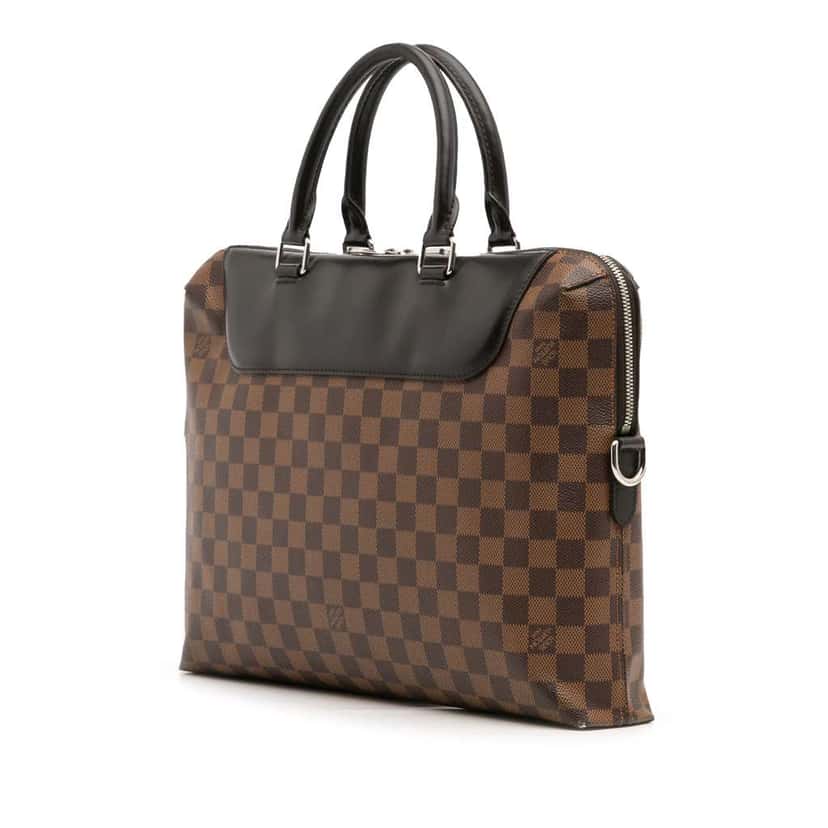 Louis Vuitton Damier Ebene Porte Documents Jour Brown Canvas Fair condition - Back View