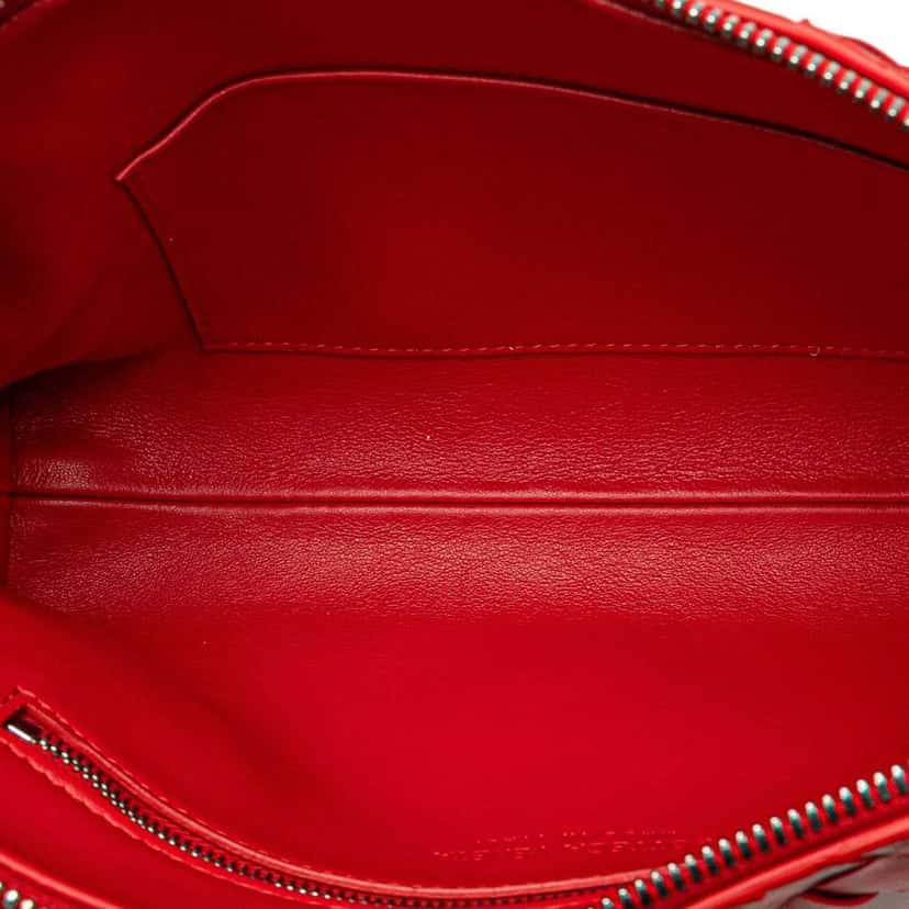 Bottega Veneta Nappa Intrecciato Crossbody Red Leather Good condition - Model View