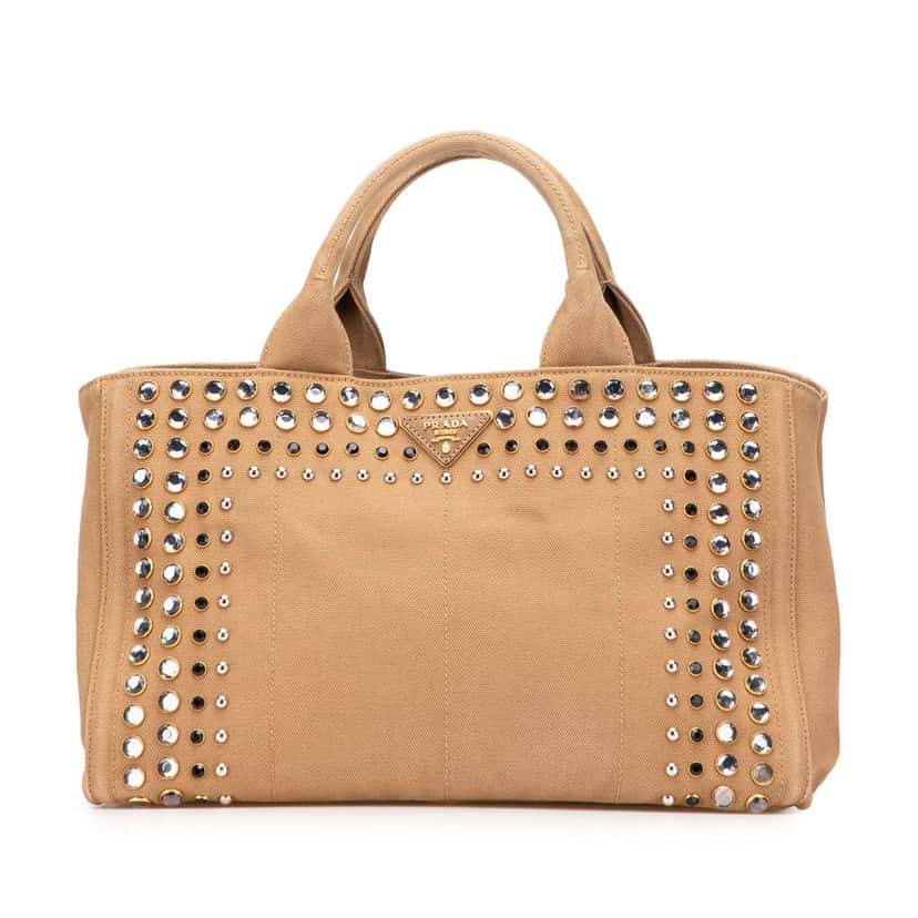 Prada Canvas Canapa Bijoux Satchel Brown Canvas Good condition - Front View