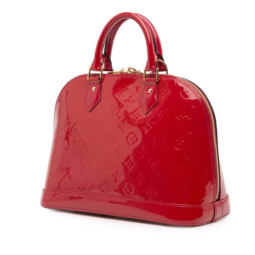 Louis Vuitton Monogram Vernis Alma PM Red Leather Good condition - Back View