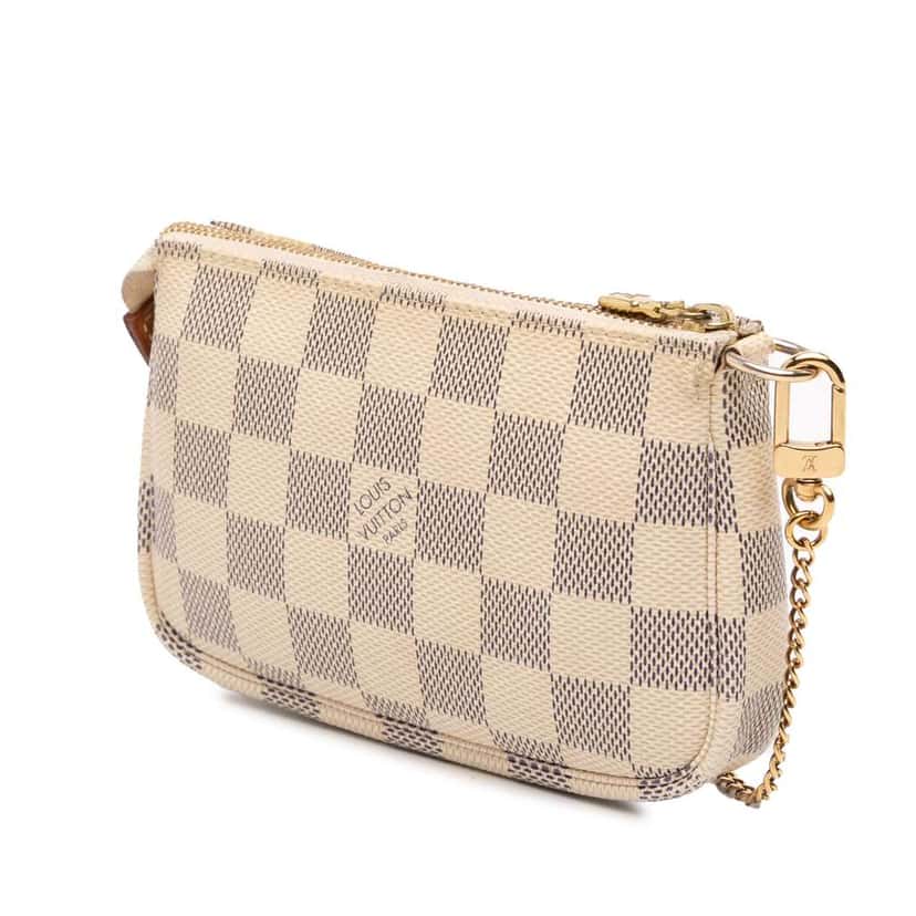 Louis Vuitton Damier Azur Mini Pochette Accessoires White Canvas Good condition - Back View