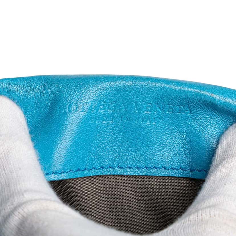 Bottega Veneta Nappa Intrecciato Flap Crossbody Blue Leather Very good condition - Box View