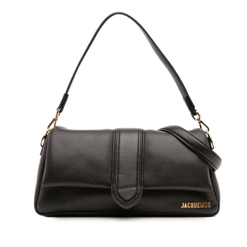 Jacquemus Padded Lambskin Le Bambimou Satchel Black Leather Good condition - Front View