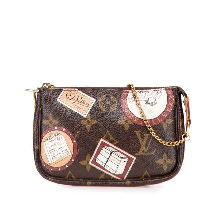 Louis Vuitton Monogram Patch Mini Pochette Accessoires Brown Canvas Very good condition - Front View