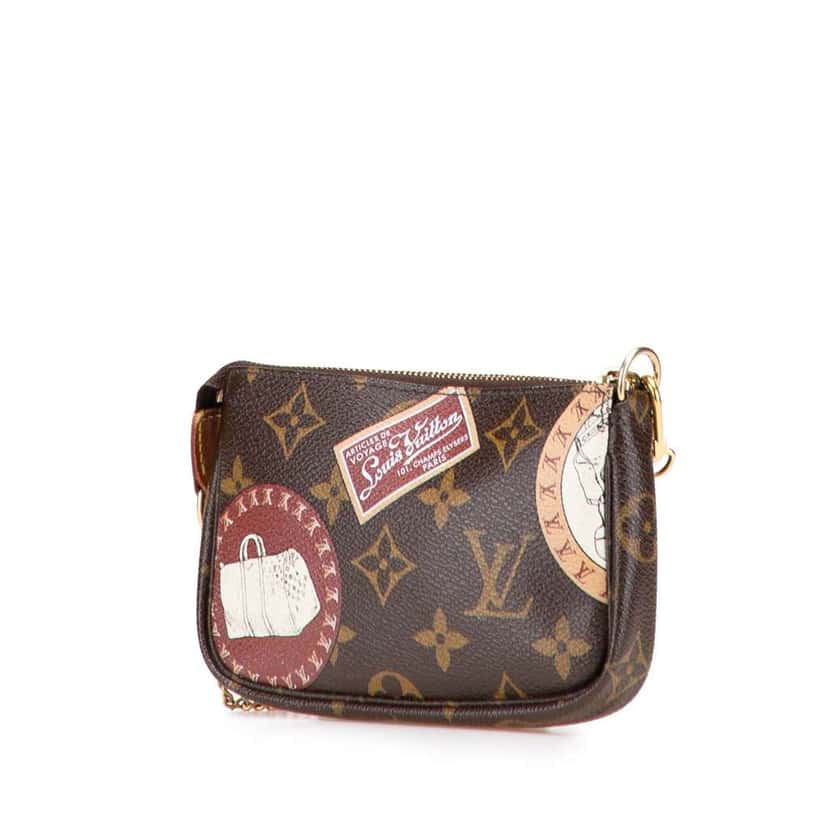 Louis Vuitton Monogram Patch Mini Pochette Accessoires Brown Canvas Very good condition - Back View