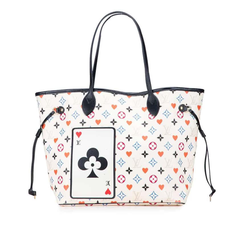 Louis Vuitton Monogram Game On Neverfull MM White Very good condition - Front View