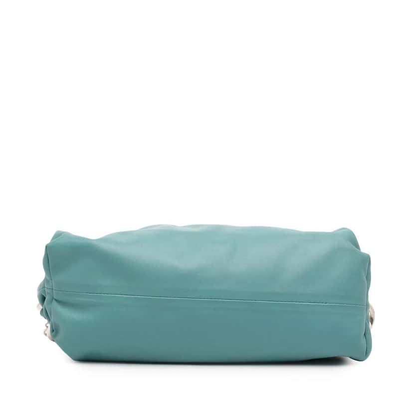 Bottega Veneta Lambskin Chain Pouch Blue Leather Very good condition - Inside View