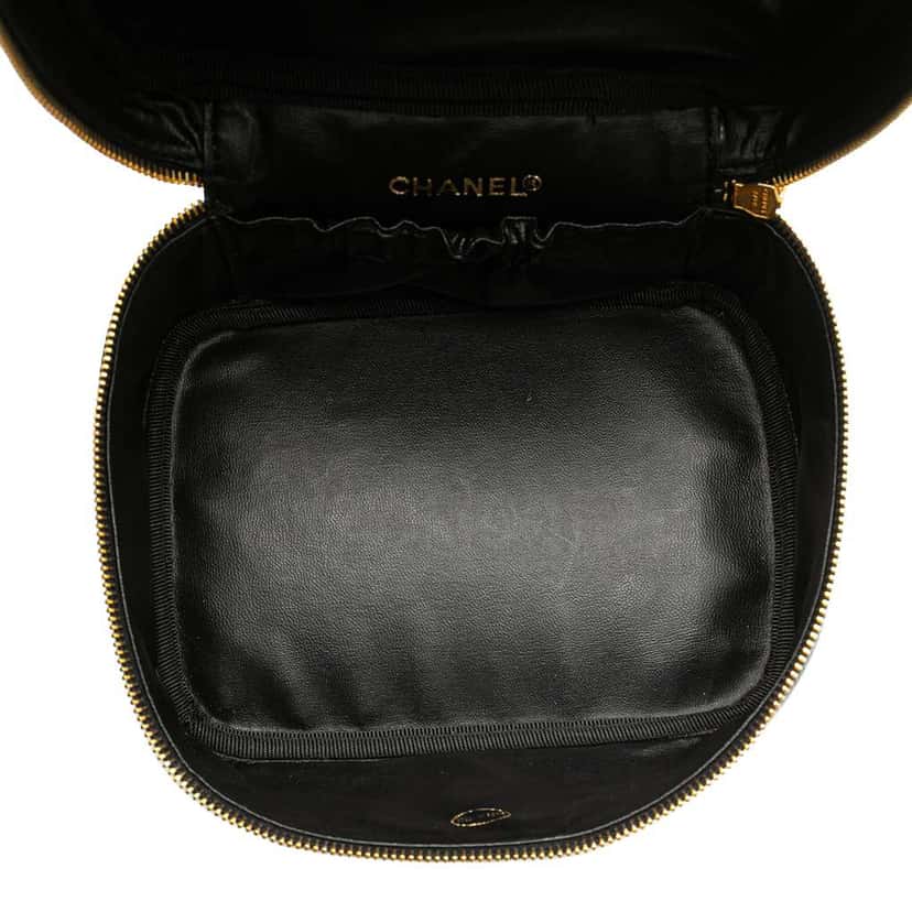Chanel CC Caviar Vanity Case Black Leather Good condition - Model View