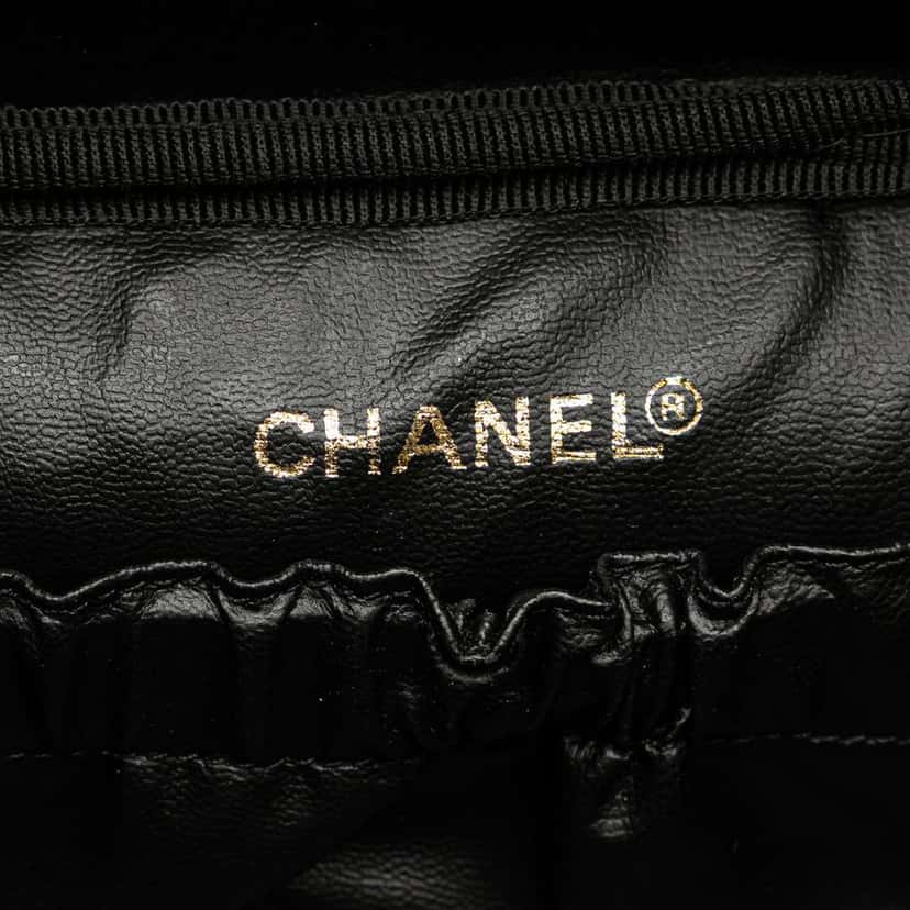 Chanel CC Caviar Vanity Case Black Leather Good condition - Box View