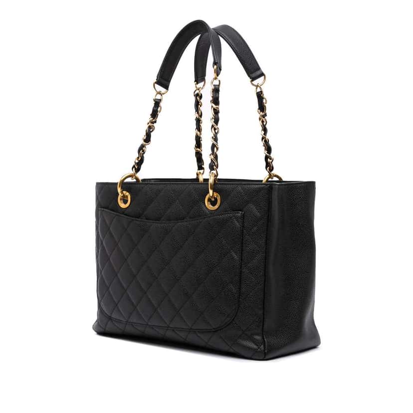 Chanel Caviar Grand Shopping Tote Black Leather Good condition - Back View